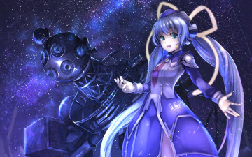 Картинка аниме planetarian девушка взгляд фон