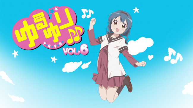 Обои картинки фото аниме, yuru yuri, фон, девушка, взгляд