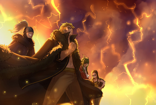 Обои картинки фото аниме, fairy tail, девушки, парни, персонажи