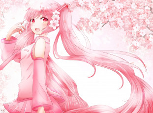 Картинка аниме vocaloid sakura miku