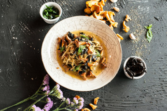 Картинка еда макаронные+блюда второе блюдо подлива грибы спагетти