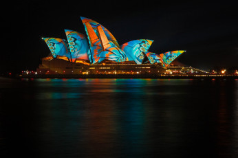 Картинка города сидней+ австралия singapore ночные огни night lights сингапур