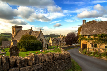 Картинка англия города -+улицы +площади +набережные здания дорога деревья облака