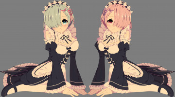 Картинка аниме re +zero+kara+hajimeru+isekai+seikatsu ram rem