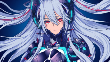 Картинка аниме оружие +техника +технологии фон взгляд девушка