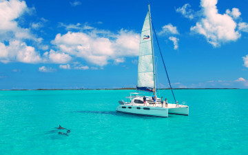обоя корабли, катамараны и тримараны, море, яхта, отдых