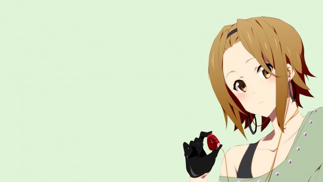 Обои картинки фото аниме, k-on, фон, взгляд, девушка