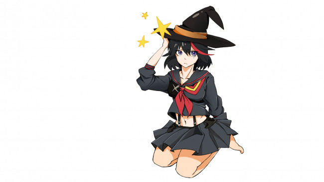 Обои картинки фото аниме, kill la kill, взгляд, девушка, фон