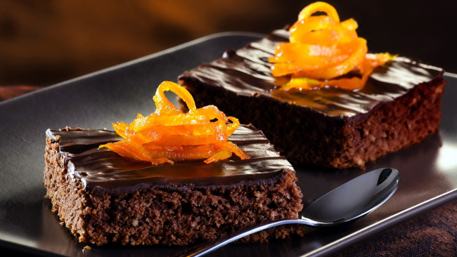 Обои картинки фото еда, пирожные,  кексы,  печенье, пирожное, шоколадное, цедра, апельсиновая