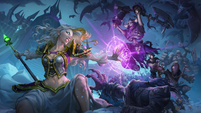 Обои картинки фото hearthstone,  knights of the frozen throne, видео игры, knights, of, the, frozen, throne, action, ролевая