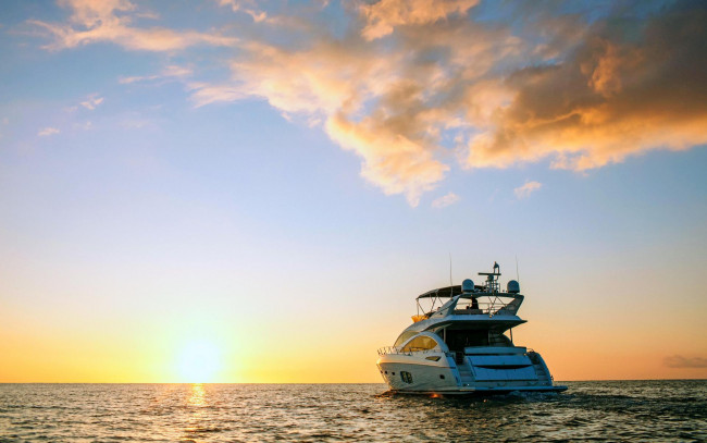 Обои картинки фото корабли, Яхты, море, яхта, закат