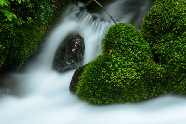 Обои картинки фото природа, водопады, waterfall, листья, вода, поток, stream, осень, autumn, leaves, водопад, water