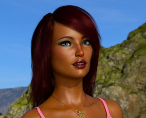 Картинка 3д+графика портрет+ portraits девушка взгляд фон