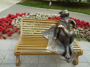 Картинка скульптурная+композиция+йошкин+кот +йошкар-ола города -+памятники +скульптуры +арт-объекты йошкар-ола cкульптурная композиция республика марий эл россия скамейка бронза йошкин кот
