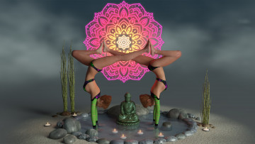 Картинка 3д+графика люди+ people девушки взгляд фон