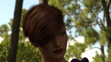 Картинка 3д+графика портрет+ portraits девушка взгляд фон