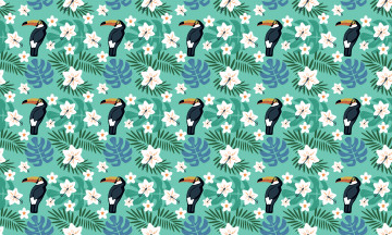 Картинка векторная+графика животные+ animals цветы птицы тропики тукан