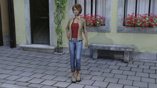 Обои картинки фото 3д графика, люди , people, девушка, взгляд, фон