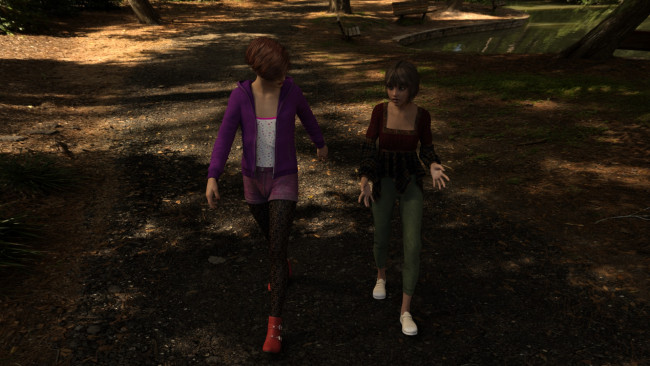 Обои картинки фото 3д графика, люди , people, девушки, взгляд, фон