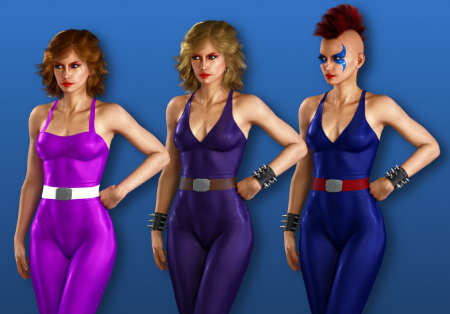 Обои картинки фото 3д графика, люди , people, взгляд, девушки, фон