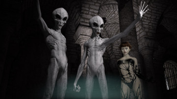 Картинка 3д+графика ужас+ horror фон девушка взгляд