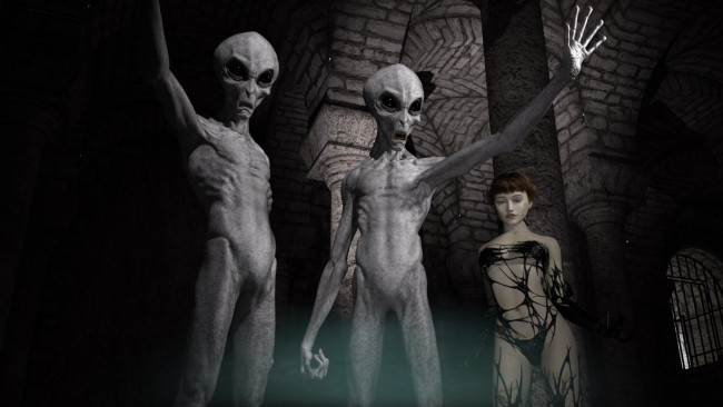 Обои картинки фото 3д графика, ужас , horror, фон, девушка, взгляд