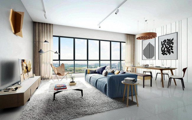 Обои картинки фото интерьер, гостиная, картины, диван, ковер