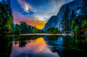 Картинка природа пейзажи пейзаж горы озеро сша йосемити заповедник национальный парк йосемитский йосемитская долина yosemte valley
