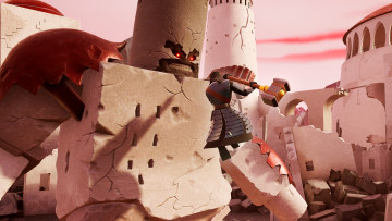 Картинка видео+игры samurai+jack +battle+through+time самурай молот монстр город обломки