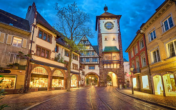 Картинка freiburg+im+breisgau germany города -+огни+ночного+города freiburg im breisgau