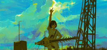 Картинка аниме музыка девушка