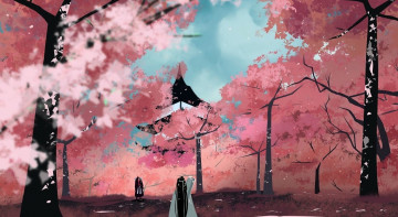 Картинка аниме mo+dao+zu+shi вэй усянь лань ванцзы сад цветение