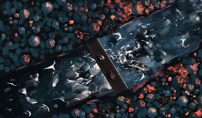 Обои картинки фото аниме, mo dao zu shi, вэй, усянь, лань, ванцзы, мост, река, лес