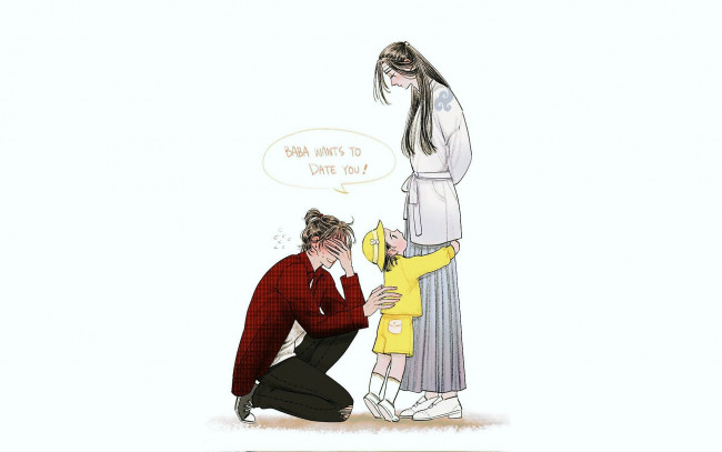 Обои картинки фото аниме, mo dao zu shi, вэй, усянь, лань, ванцзы, ребенок