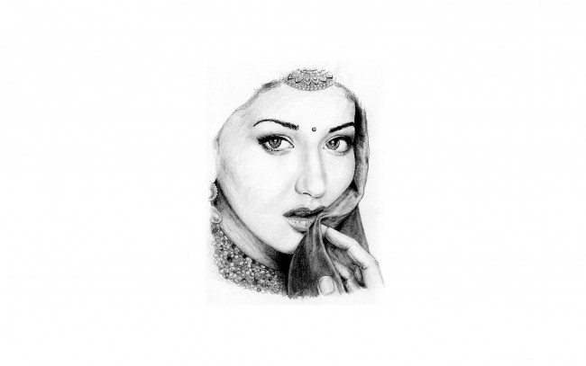 Обои картинки фото рисованное, люди, женщина, лицо, индианка