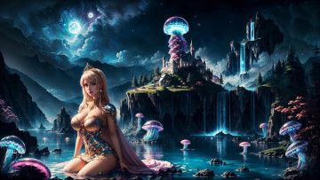 Картинка фэнтези девушки нейросети графика нейроарт ai art нейронные сети рисунки нейро искусство