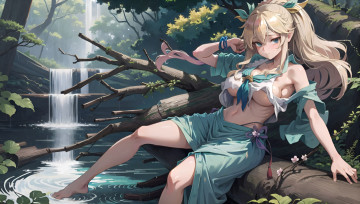 Картинка аниме пейзажи +природа нейросети графика нейроарт ai art нейронные сети рисунки нейро искусство