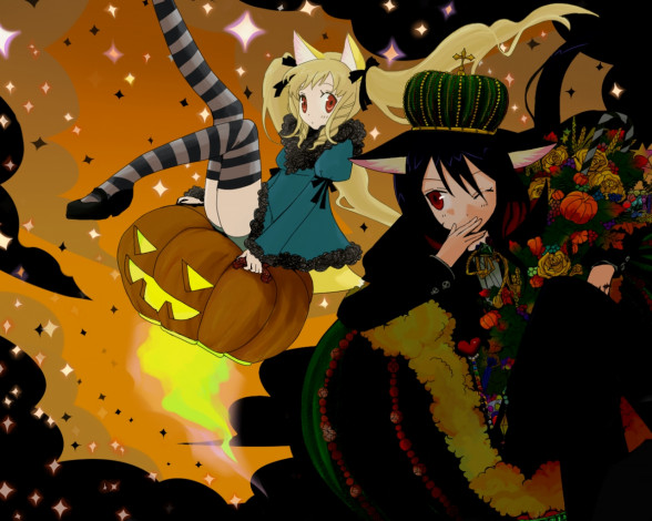 Обои картинки фото аниме, halloween, magic