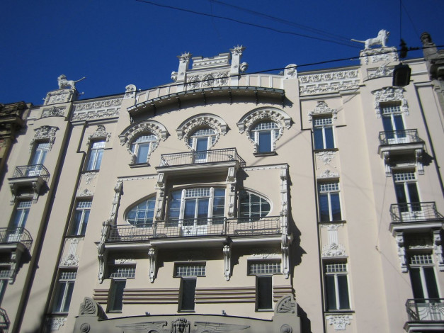 Обои картинки фото рижский, югендстиль, города, рига, латвия