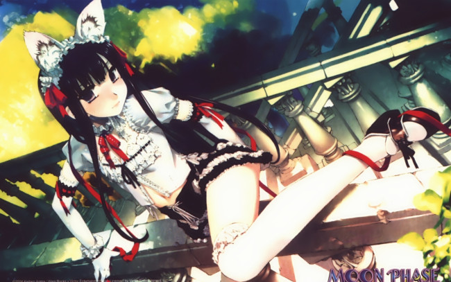 Обои картинки фото аниме, tsukuyomi, moon, phase