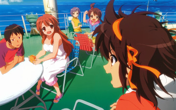 Картинка аниме the melancholy of haruhi suzumiya девушки