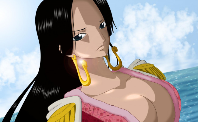 Обои картинки фото аниме, one, piece, девушка, boa, hancock