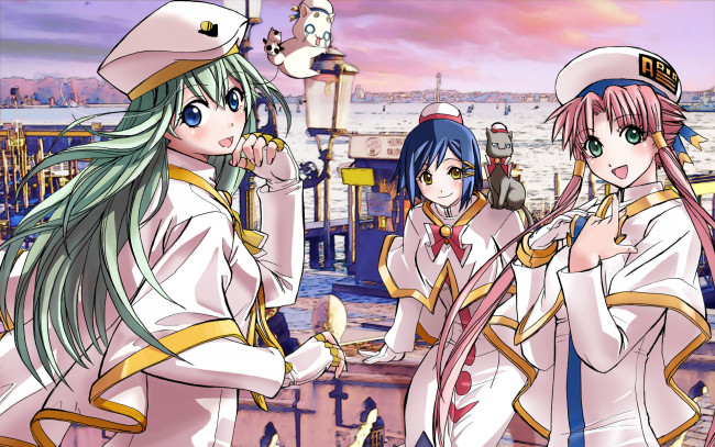 Обои картинки фото аниме, aria, девушки