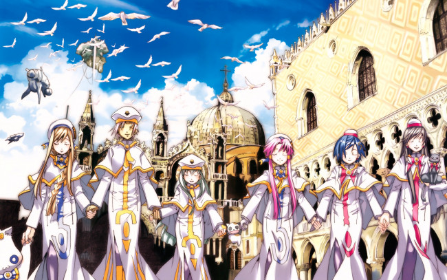 Обои картинки фото аниме, aria, девушки