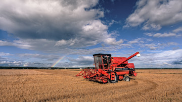 Картинка техника комбайны поле комбайн