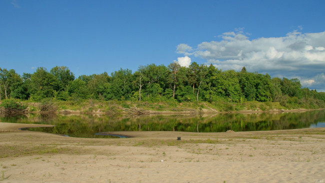 Обои картинки фото ветлуга, природа, реки, озера, берег, небо, лес, река