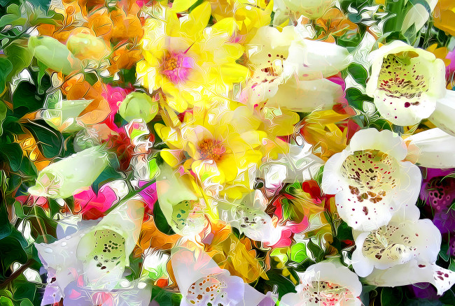 Обои картинки фото разное, компьютерный дизайн, лепестки, рендеринг, абстракция, природа