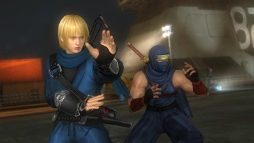 обоя видео игры, dead or alive 5, взгляд, девушка, ниндзя, фон