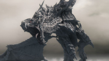 Картинка видео+игры the+elder+scrolls+v +skyrim дракон фон