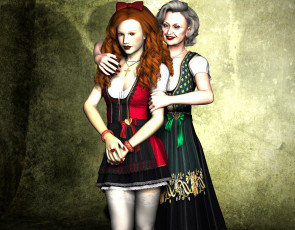 Картинка 3д+графика люди+ people девушка взгляд фон